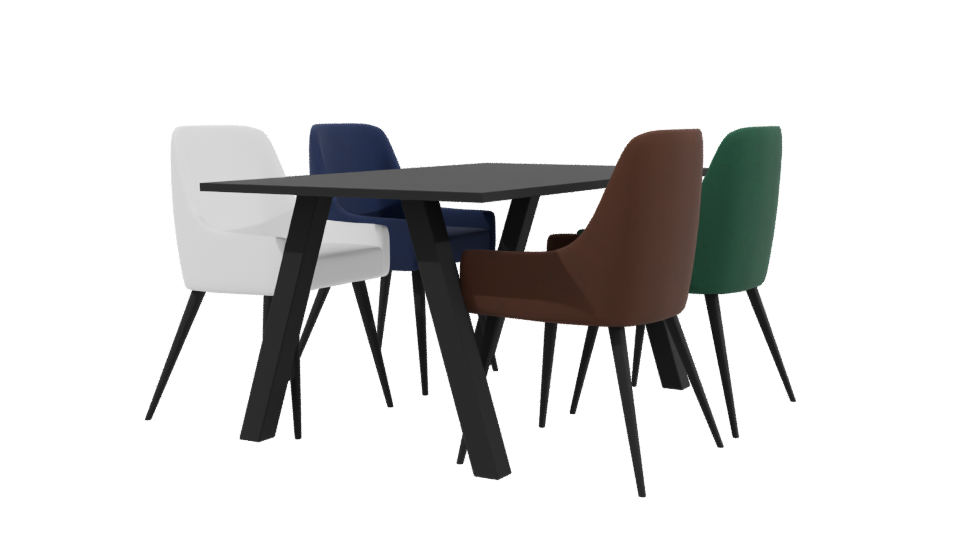 Stylish Modern Dining Table Set - Professional 3D Model Render 3