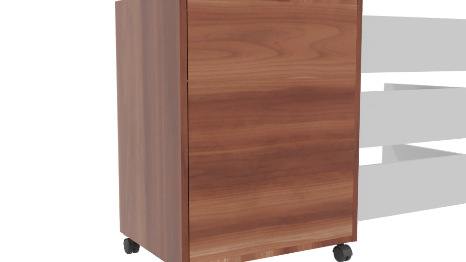 Stylish Wooden Filing Cabinet 3D - Professional 3D Model Render 4