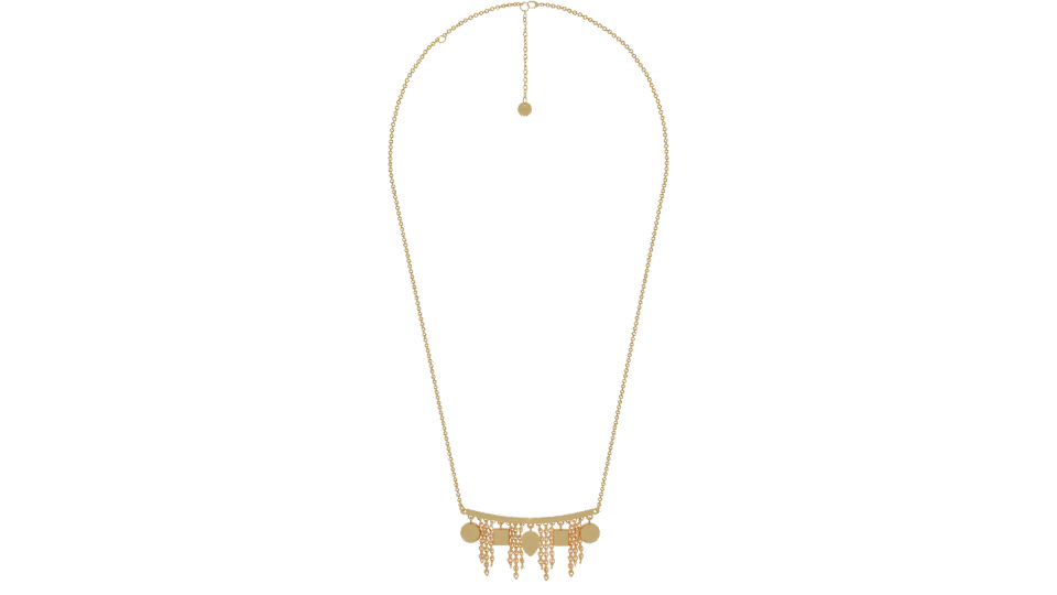 Elegant Gold Pendant Necklace 3D - Professional 3D Model Render 5