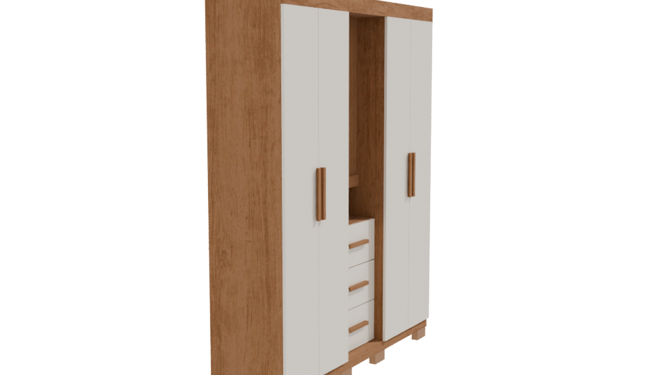 Stylish Wooden Wardrobe 3D Model - Professional 3D Model Render 9