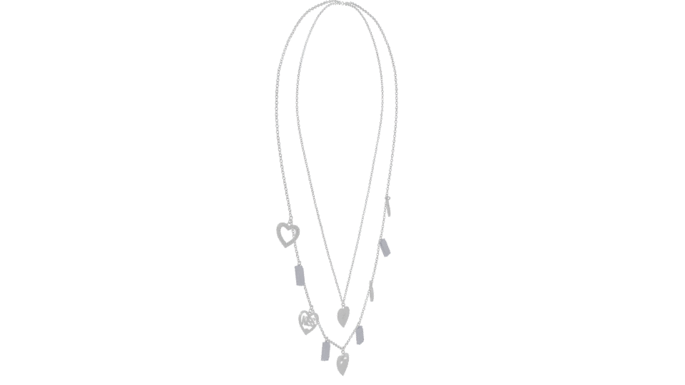 Stylish Double Layer Heart Necklace - Professional 3D Model Render 9