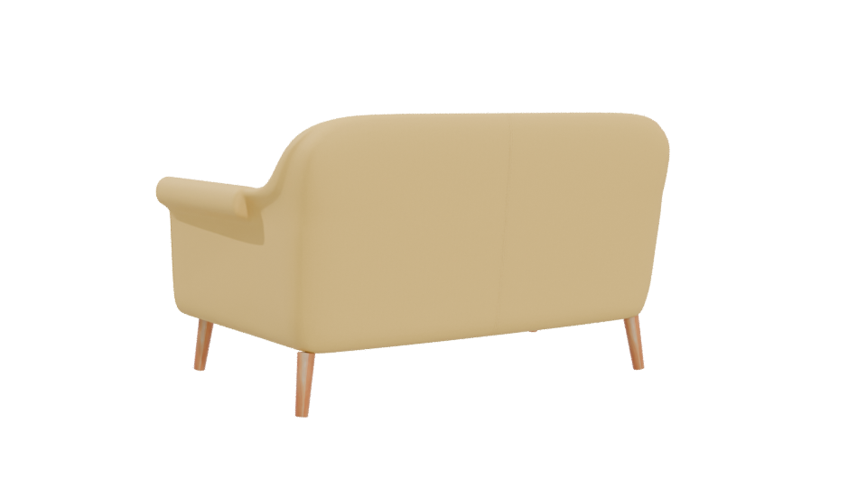 Stylish Minimalist Two-Seat Sofa 3D Model - Professional 3D Model Render 4