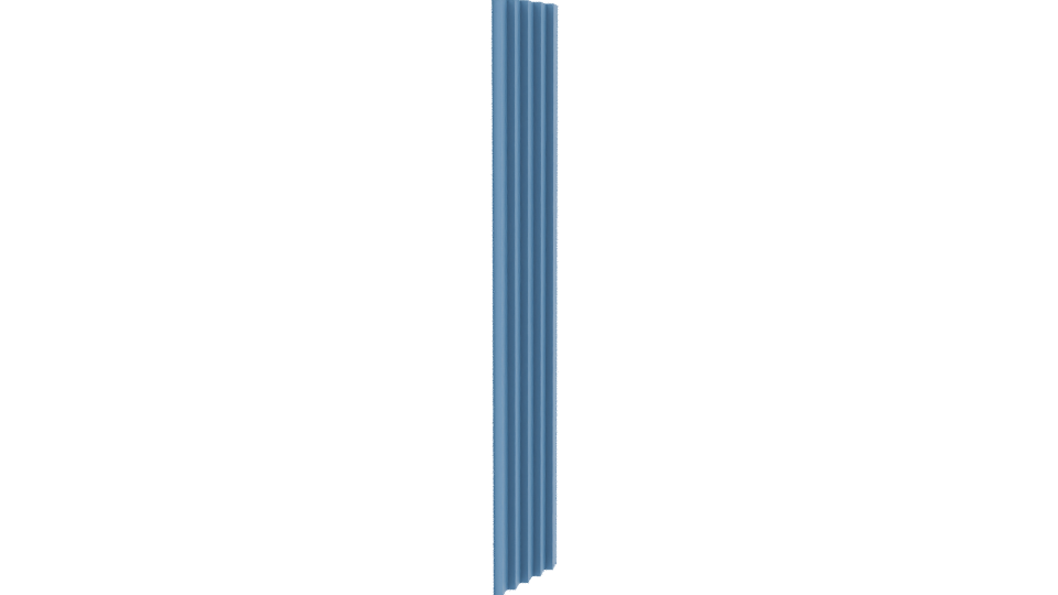 Stylized Blue Ribbed Column Model - Professional 3D Model Render 3