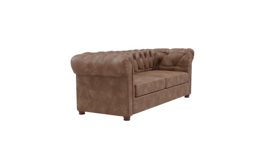 Luxurious Vintage Leather Chesterfield Sofa 3D Model - Professional 3D Model Render 9