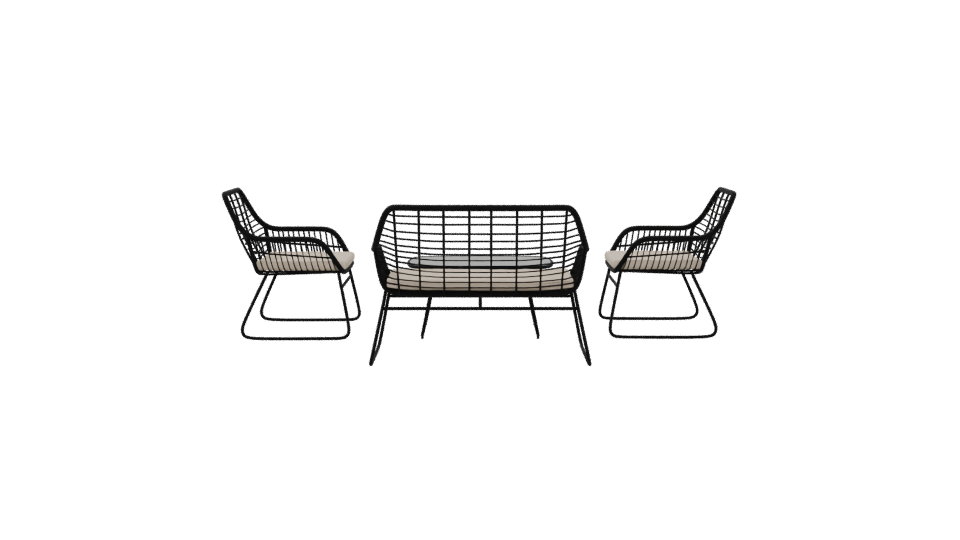 Stylish Outdoor Seating Set 3D - Professional 3D Model Render 5