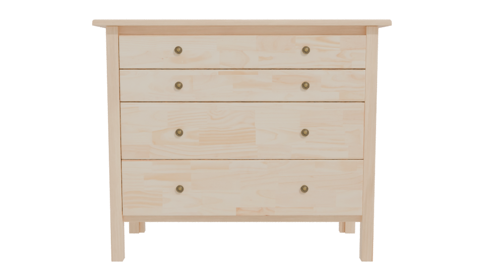 Minimalist Wooden Drawer Chest 3D - Professional 3D Model Render 11