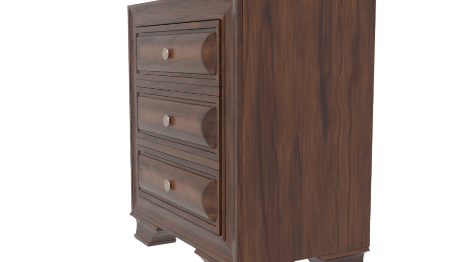 Classic Wooden Nightstand Model - Professional 3D Model Render 13