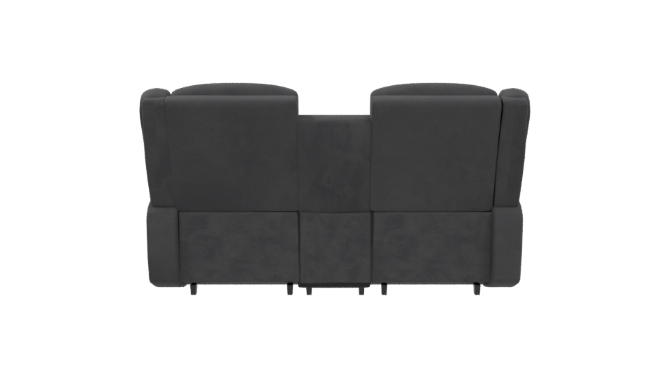 Reclining Black Love Seat 3D - Professional 3D Model Render 5