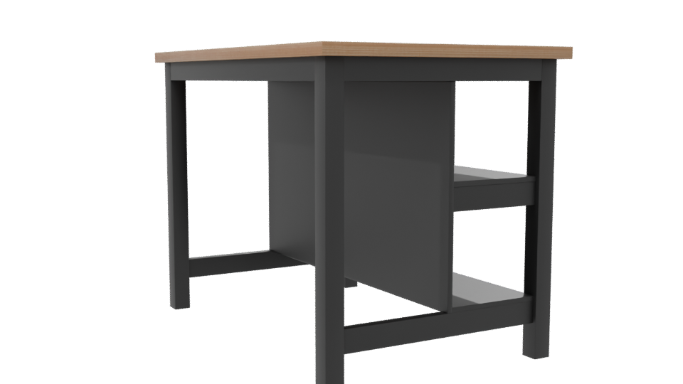 Industrial Metal and Wood Storage Table 3D Model - Professional 3D Model Render 7