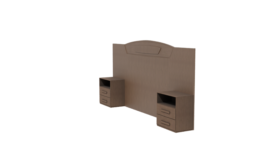 Stylish Wooden Headboard Model - Professional 3D Model Render 13