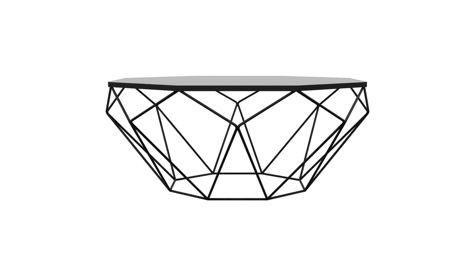 Geometric Low-Poly Coffee Table - Professional 3D Model Render 2