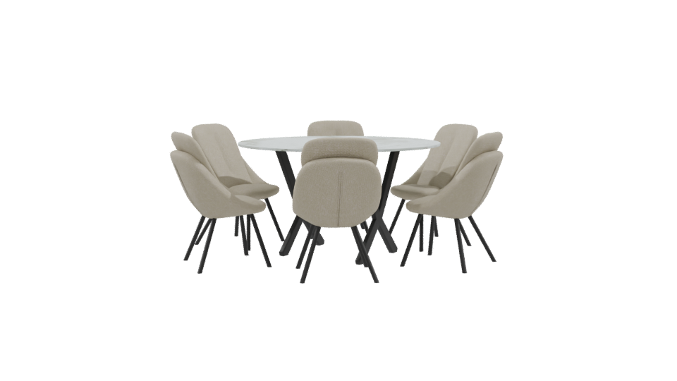Stylish Dining Table Set 3D - Professional 3D Model Render 9