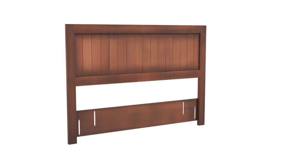 Stylized Wooden Bed Headboard Model - Professional 3D Model Render 10