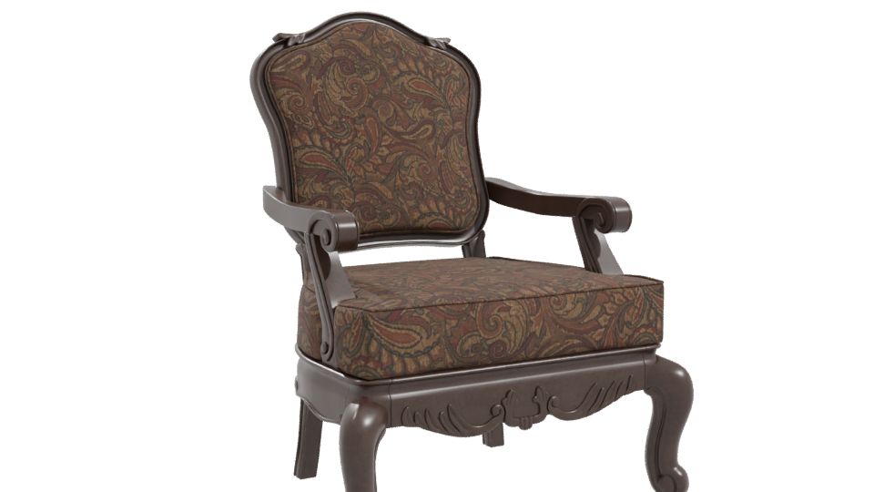 Vintage Upholstered Accent Chair 3D - Professional 3D Model Render 10