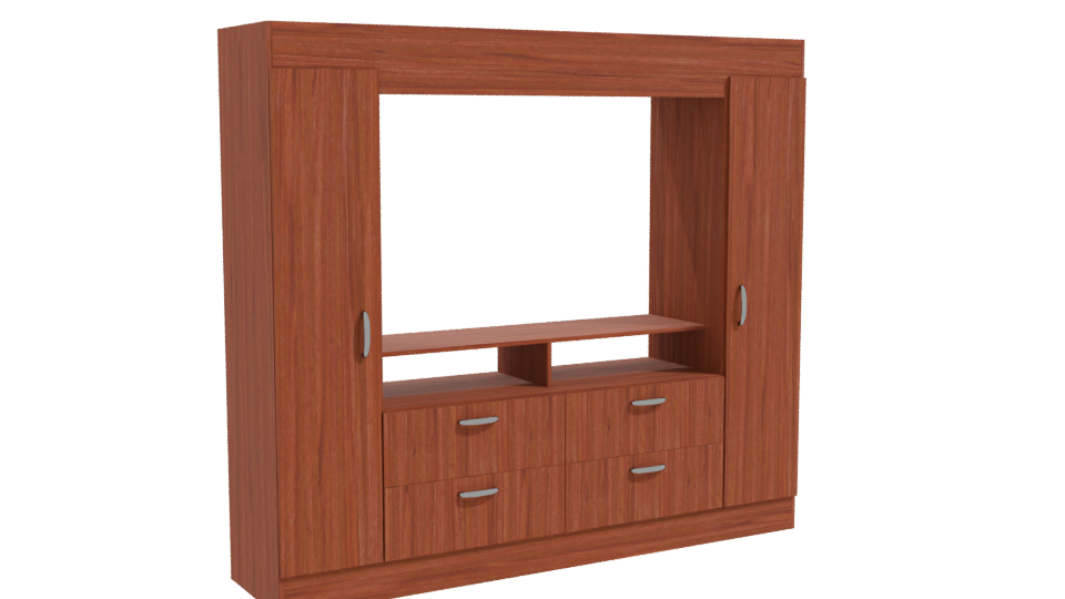 Stylish Wooden TV Stand Model - Professional 3D Model Render 10