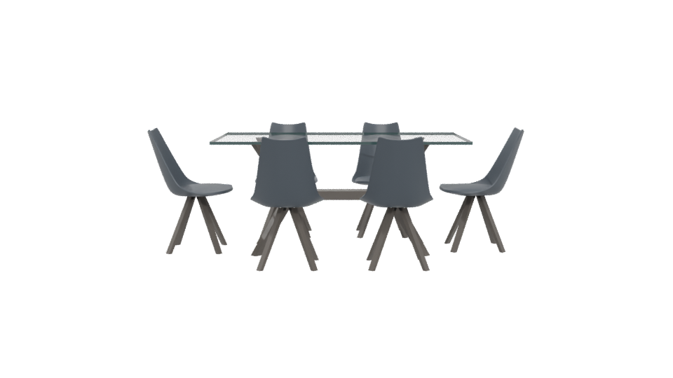 Glass Dining Table Set 3D - Professional 3D Model Render 5