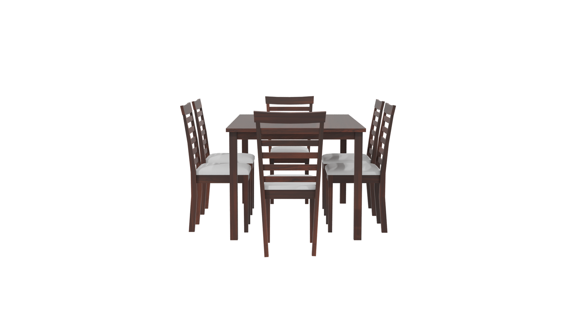Stylish Wooden Dining Table Set with Chairs 3D Model - Professional 3D Model Render 2