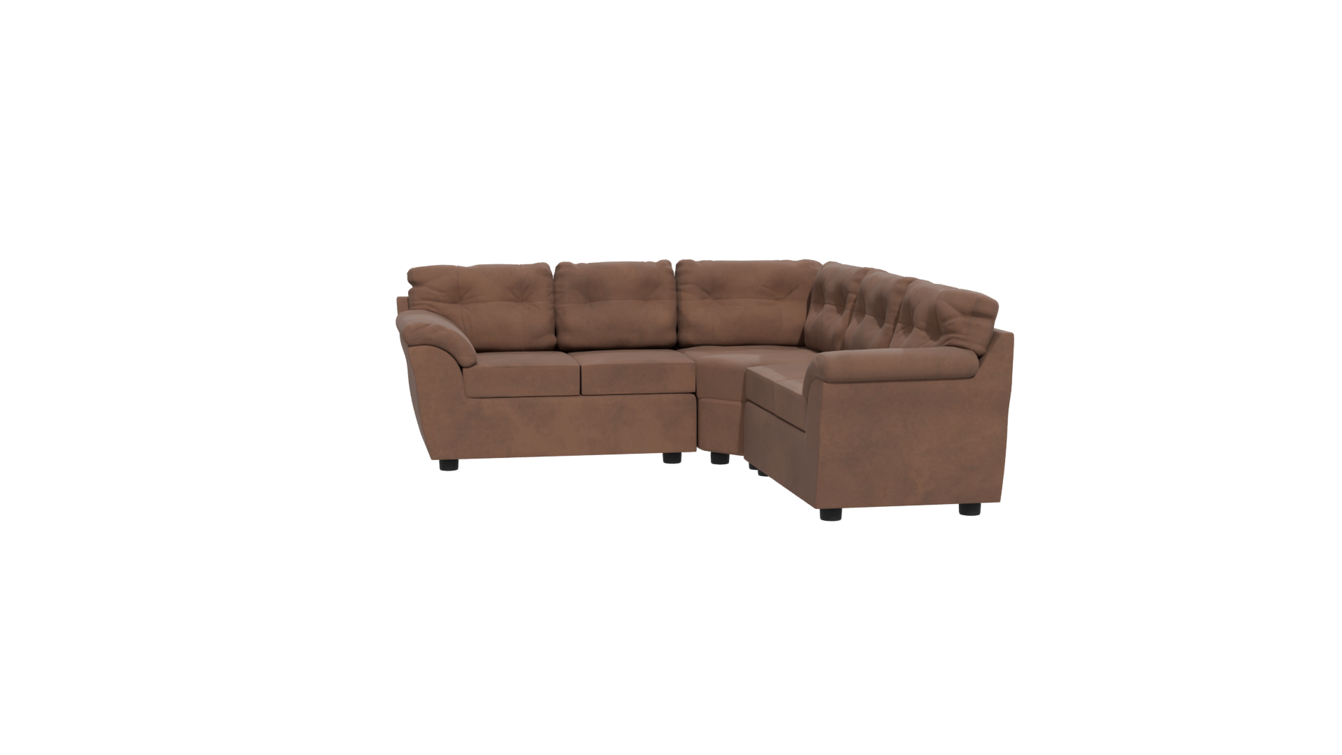 Luxe Brown Fabric Sofa 3D - Professional 3D Model Render 12