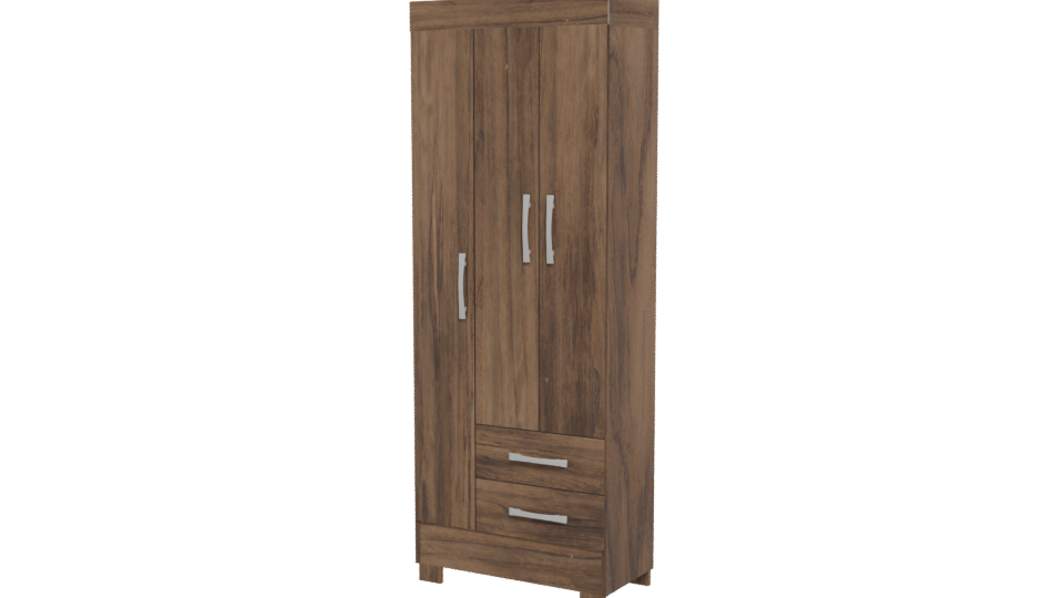 Stylish Wooden Wardrobe Model - Professional 3D Model Render 12