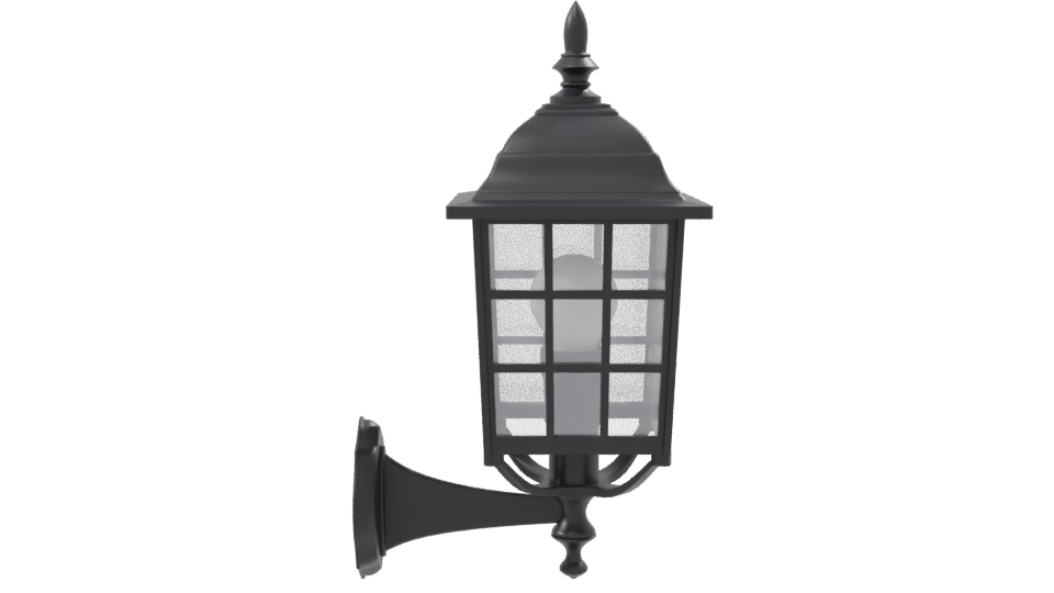 Black Wall Lantern 3D Model - Professional 3D Model Render 8