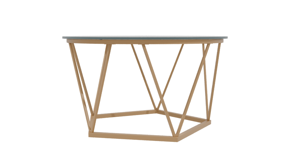 Stylish Glass Top Coffee Table - Professional 3D Model Render 3