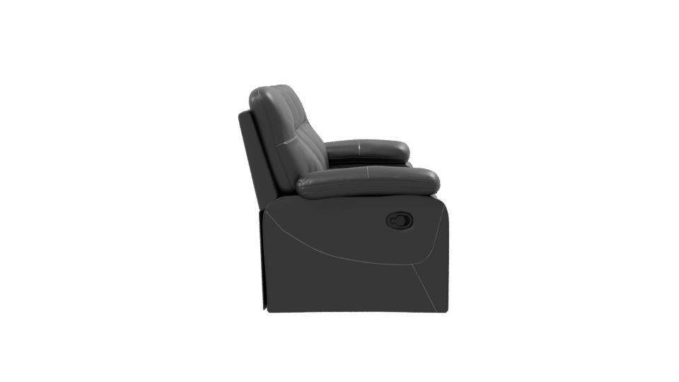 Stylish Black Leather Sofa 3D - Professional 3D Model Render 8