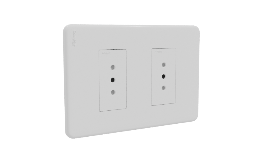 Stylish Double Power Outlet Model - Professional 3D Model Render 10