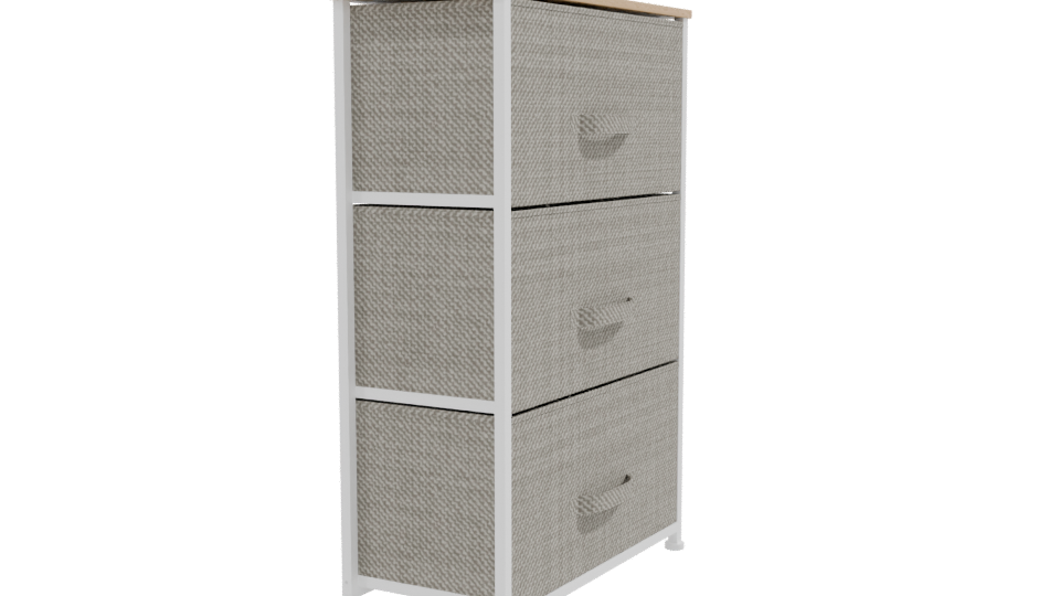 Modern 3-Drawer Chest 3D Model - Professional 3D Model Render 9