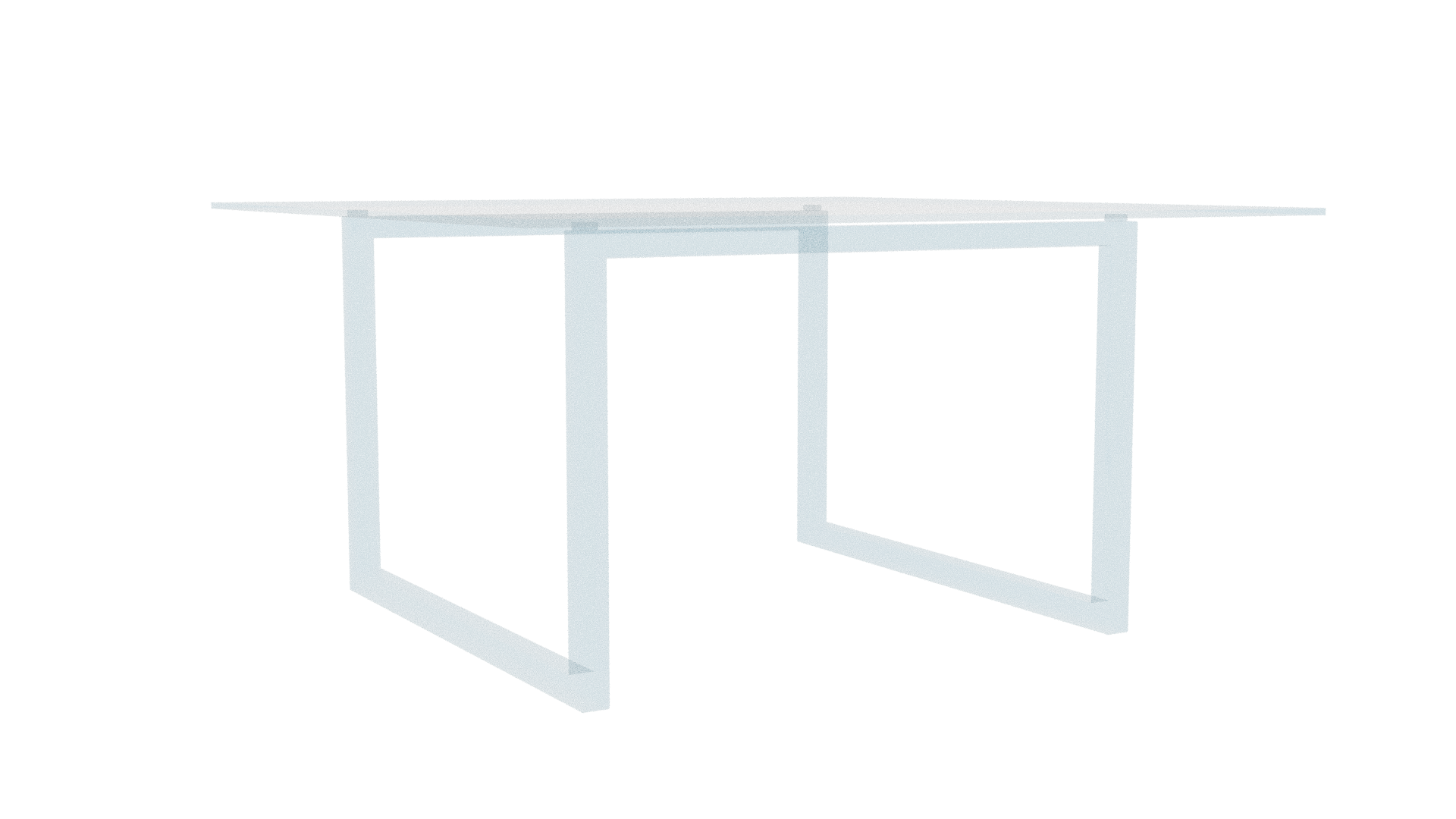 Contemporary Glass Top Dining Table 3D Model - Professional 3D Model Render 4