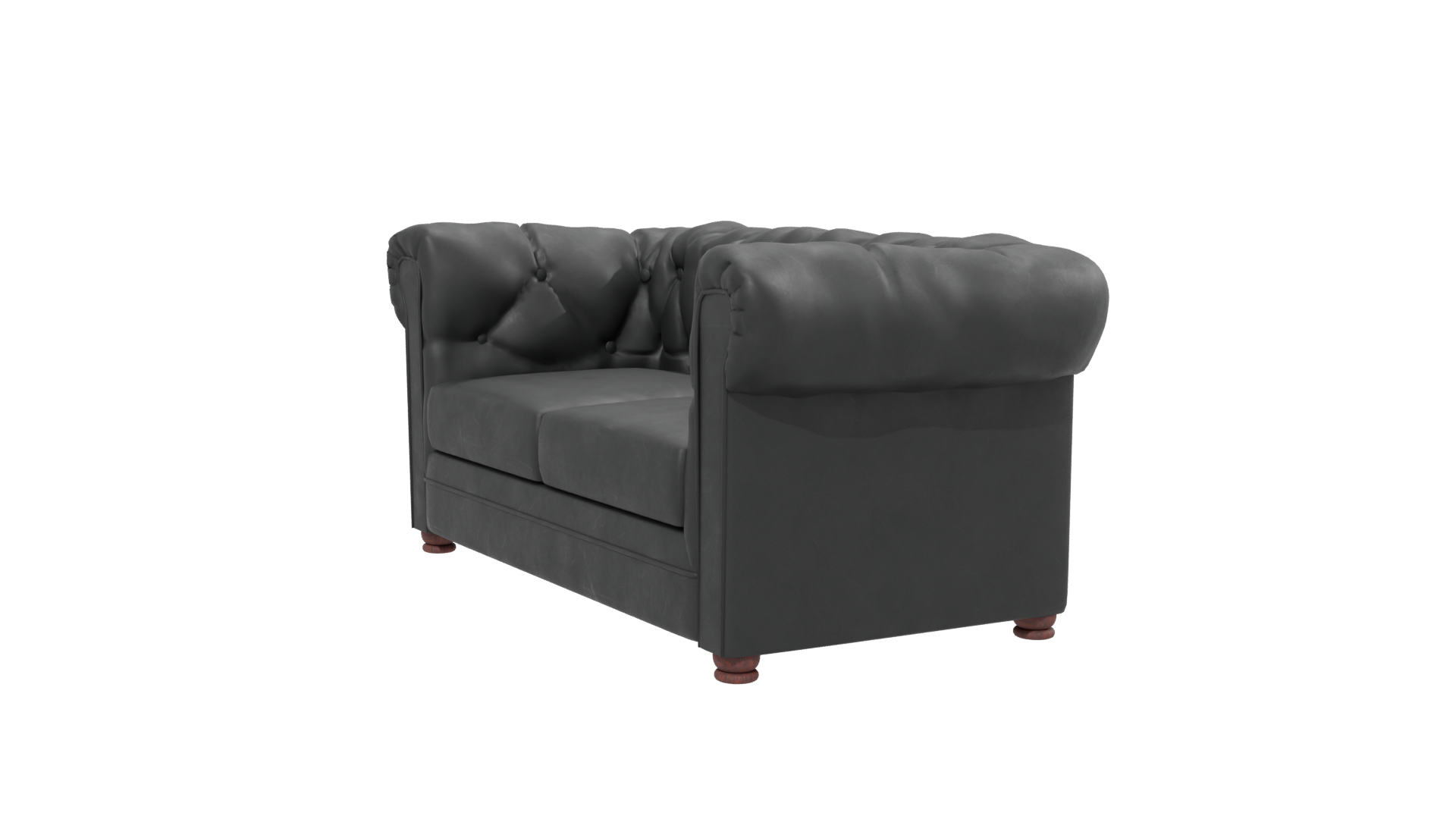 Elegant Black Leather Sofa 3D - Professional 3D Model Render 13