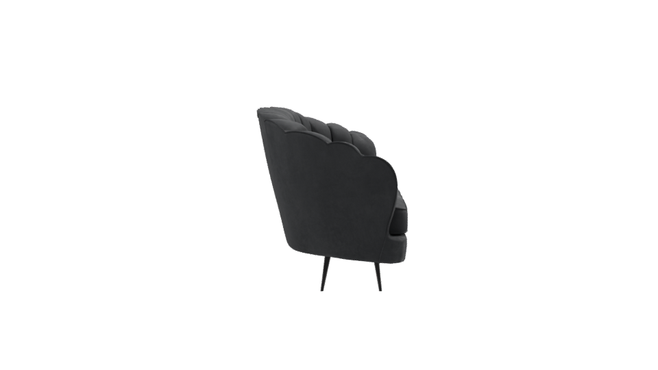 Chic Black Velvet Sofa Model - Professional 3D Model Render 8