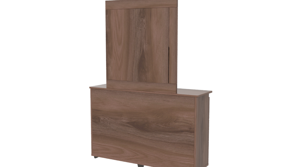 Stylish Wooden Dresser with Mirror - Professional 3D Model Render 6