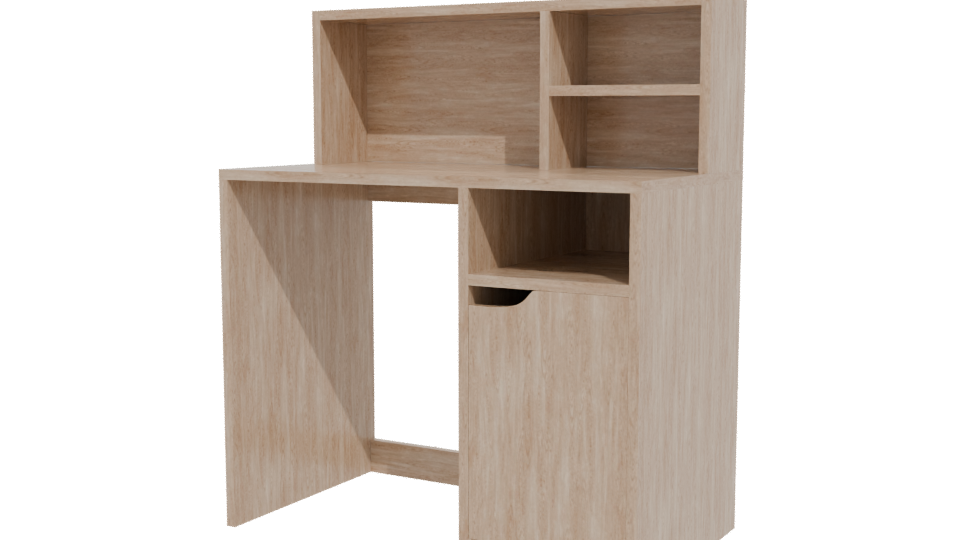 Minimalist Wooden Desk Model - Professional 3D Model Render 12