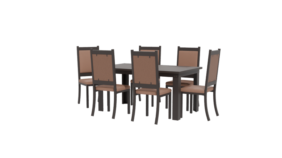 Stylish Modern Dining Table Set 3D Model - Professional 3D Model Render 12