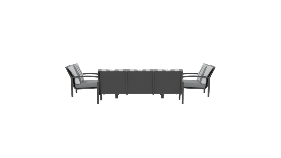 Contemporary Outdoor Seating Set 3D Model - Professional 3D Model Render 5