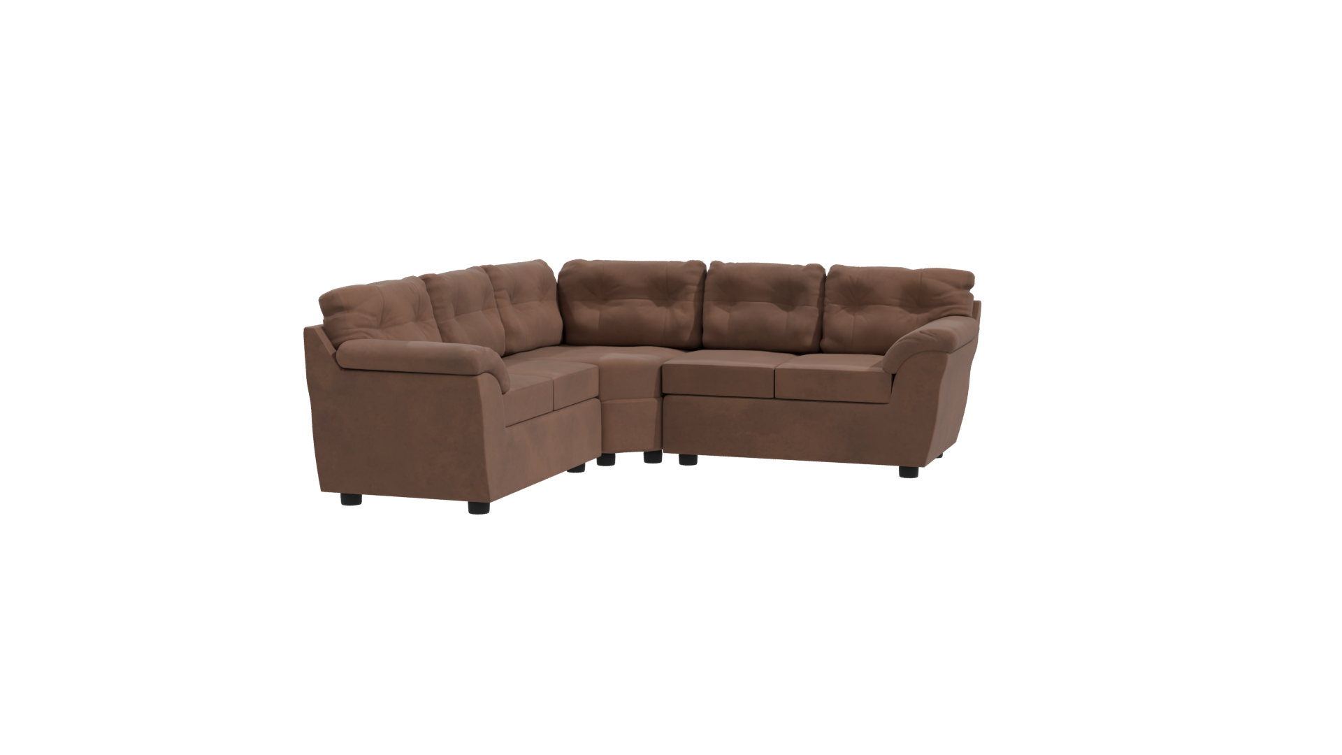 Luxe Brown Fabric Sofa 3D - Professional 3D Model Render 10