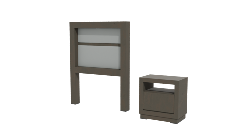 Minimalist Wooden Bedside Table Set - Professional 3D Model Render 12