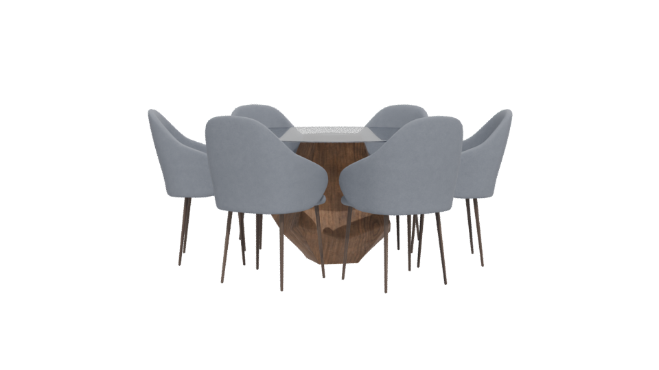 Round Dining Table Set 3D - Professional 3D Model Render 12