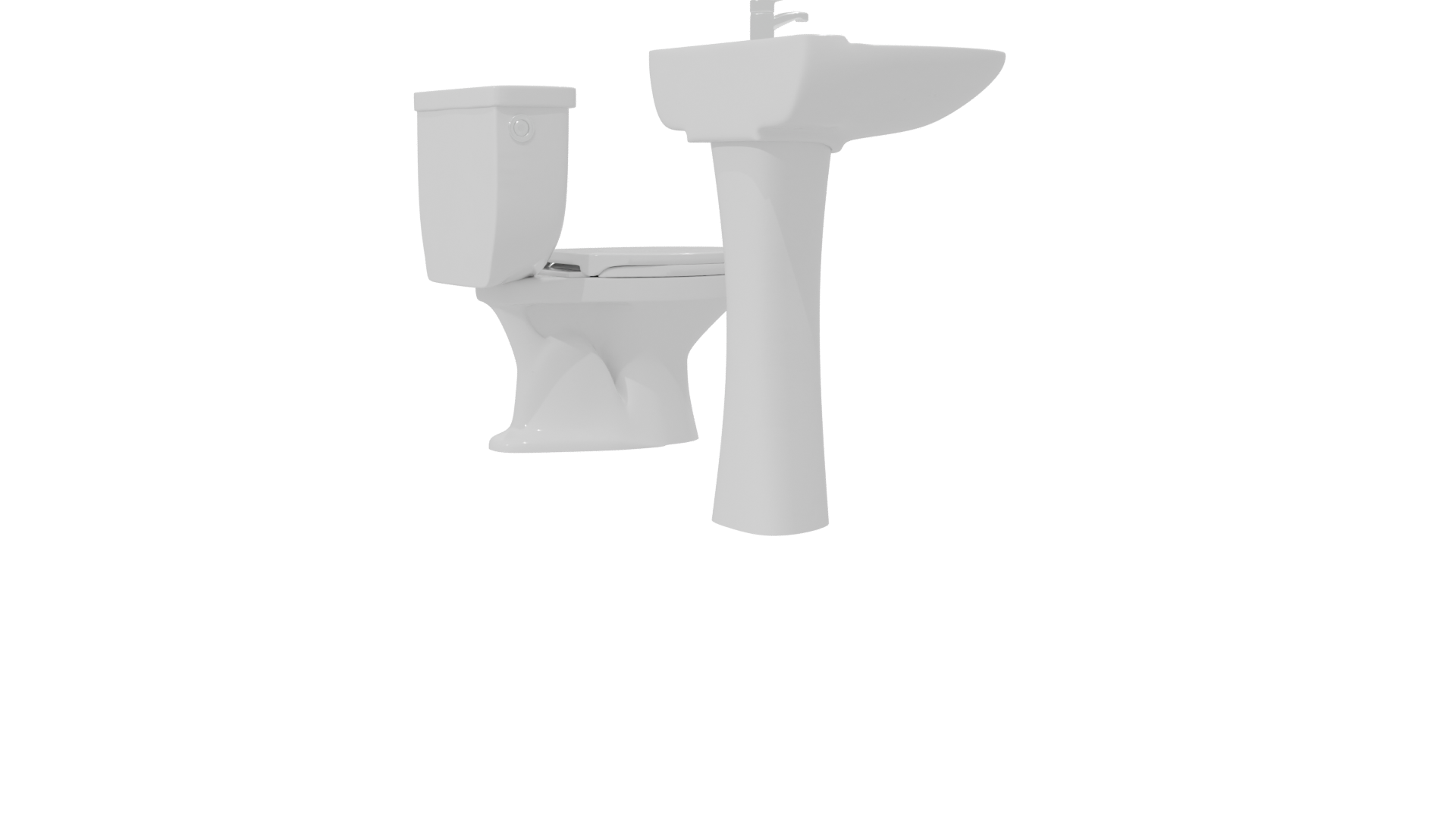 Stylish Bathroom Sanitary Set 3D - Professional 3D Model Render 7
