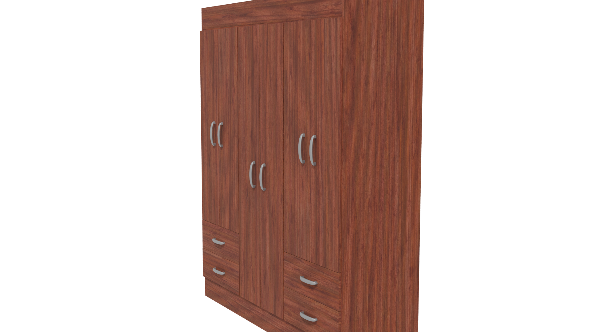 Stylish Wooden Wardrobe 3D Model - Professional 3D Model Render 13