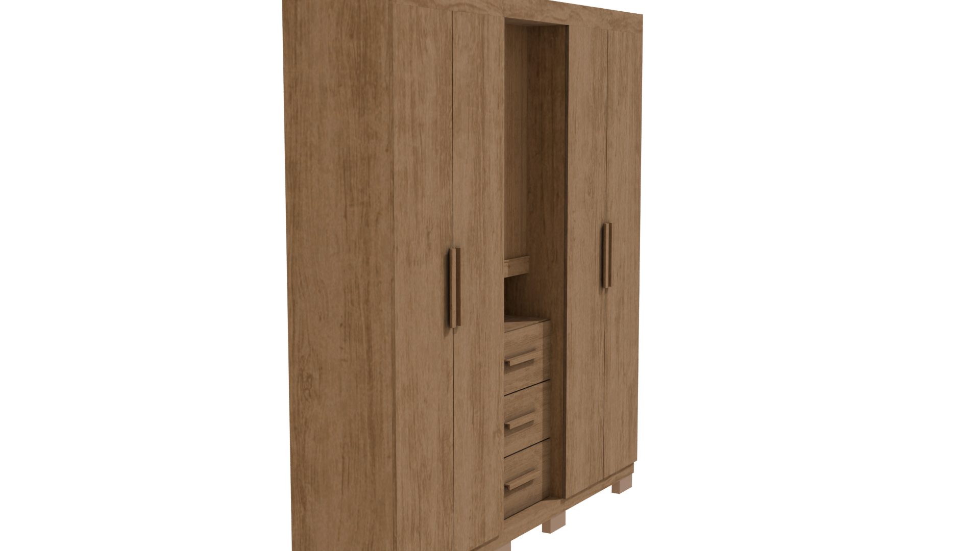 Stylish Wooden Wardrobe 3D Model - Professional 3D Model Render 9