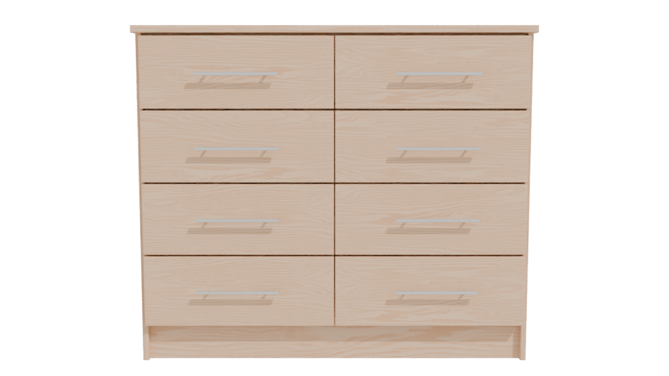 Contemporary Wooden 6-Drawer Chest of Drawers 3D Model - Professional 3D Model Render 11