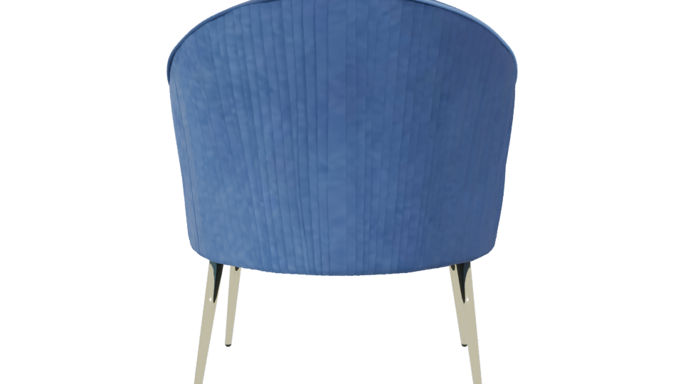 Stylish Blue Velvet Chair Model - Professional 3D Model Render 5
