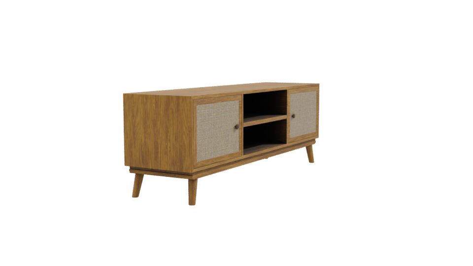Stylish Wooden TV Stand 3D - Professional 3D Model Render 9