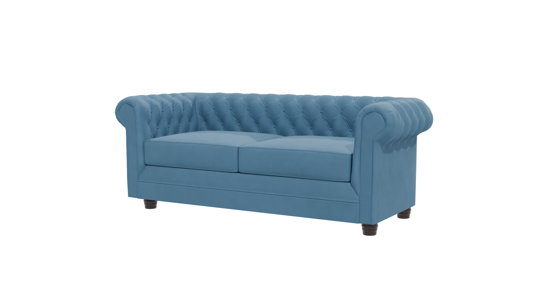 Elegant Blue Upholstered Sofa 3D - Professional 3D Model Render 12