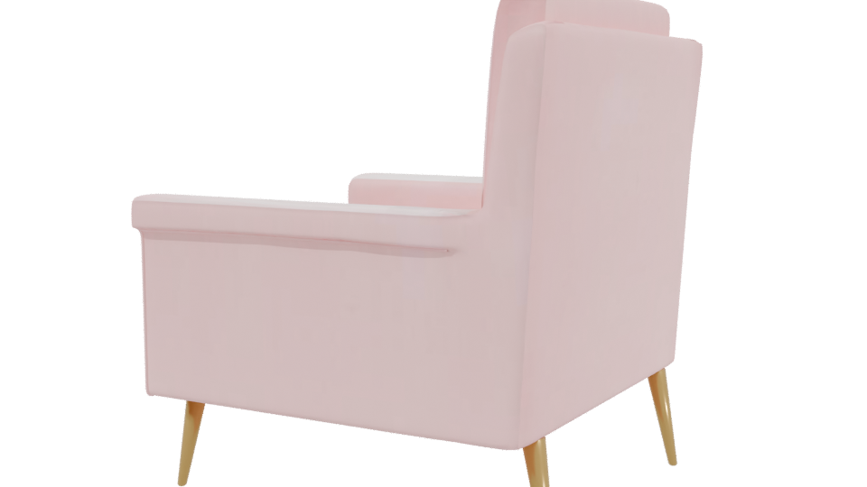 Stylish Pink Accent Chair 3D - Professional 3D Model Render 3