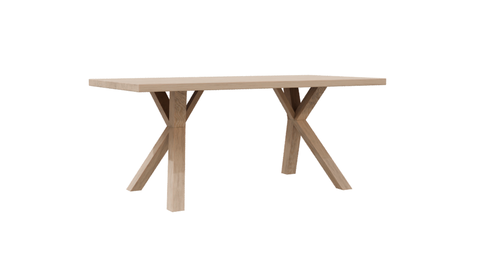 Minimalist Wooden Dining Table Model - Professional 3D Model Render 4