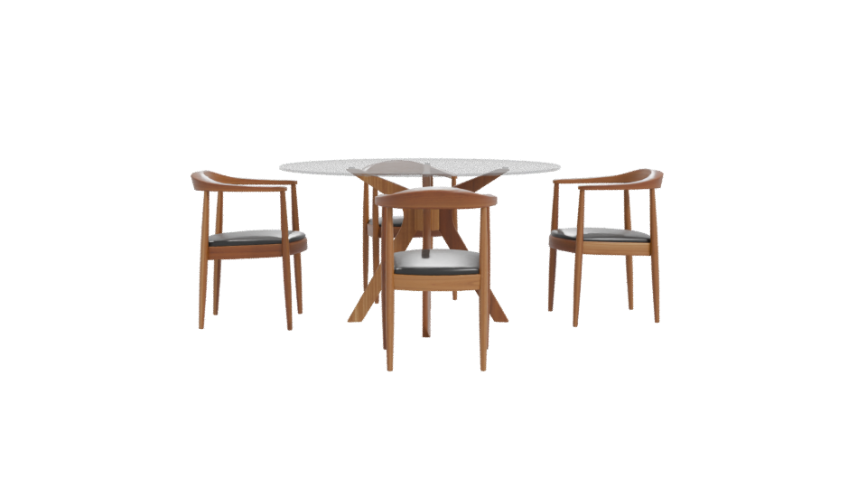 Stylish Modern Dining Table and Chair Set 3D Model - Professional 3D Model Render 11