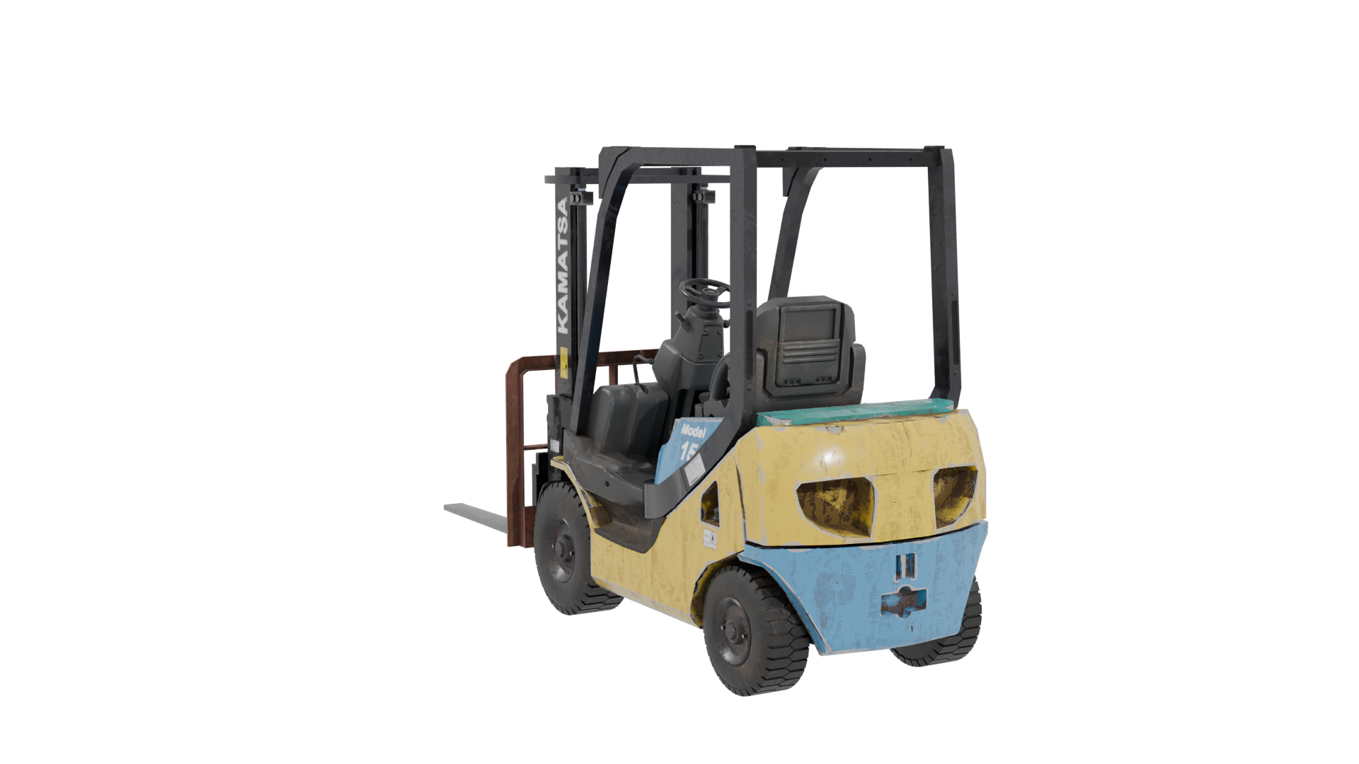 Industrial Forklift 3D Model - Professional 3D Model Render 4