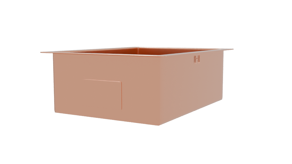 Stylish Rectangular Copper Basin 3D - Professional 3D Model Render 3